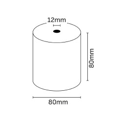 Rolo de papel térmico 80x80x12mm