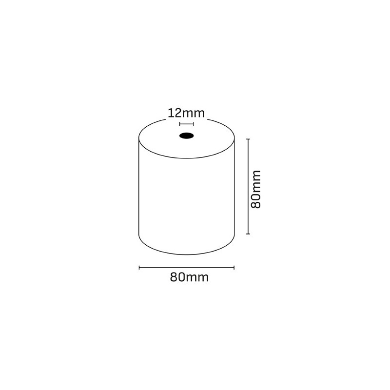 Rolo de papel térmico 80x80x12mm